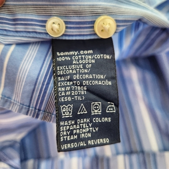 TOMMY Hilfiger Blue Stripes Dress Shirt - Picture 6 of 7